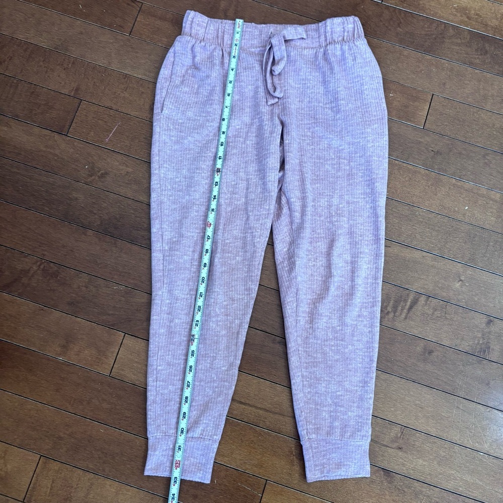 Jockey Pink Ribbed Joggers Sleep Pants Sweatpants Small - Picture 7 of 9
